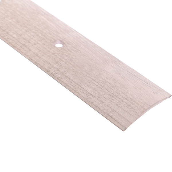 Порожек алюминиевый декорированный Braz Line гладкий с отверстиями 40x2700 мм дуб беленый