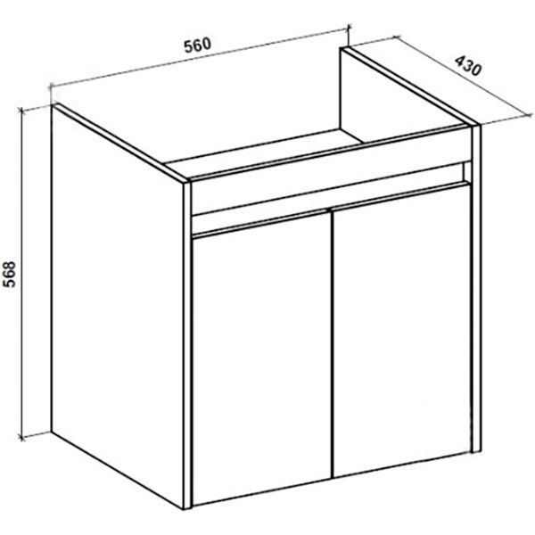 Тумба підвісна Water House Preference N1 60 МДФ розпил дерева медовий під умив.Como 60