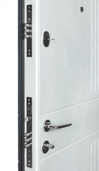 Дверь входная Revolut Doors В-617 мод. 250 бетон антрацит / бетон снежный 2050x850 мм левая