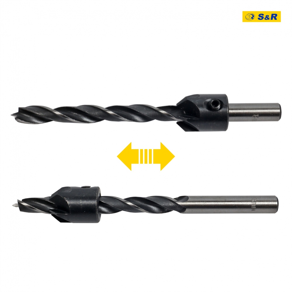 Набор сверл по дереву S&R Meister с зенкером 3-10 мм 7 шт. 216900007