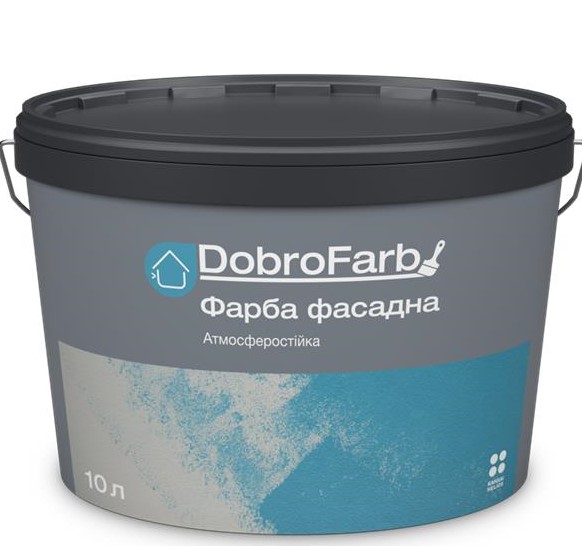 Краска фасадная акриловая DobroFarb атмосферостойкая мат белая 1,4кг