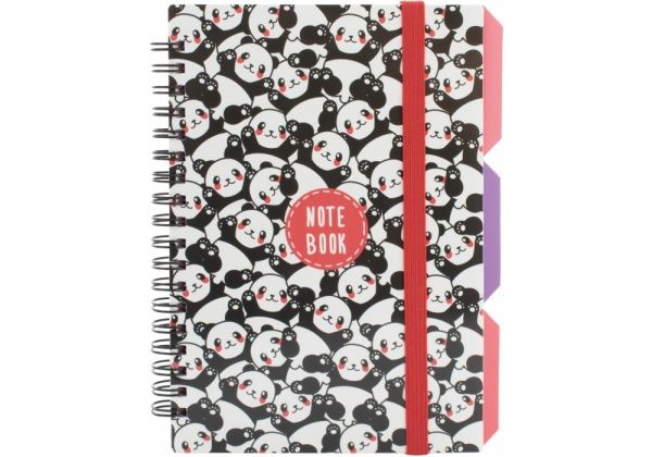 Блокнот Panda B6 спираль с разделителями 100 л. клетка O20358-12 Optima