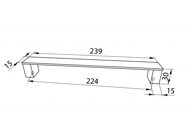 Меблева ручка накладна DC DL 35M/224 BLKG 224 мм чорний глянець