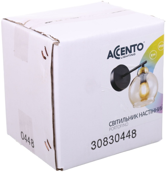 Светильник настенный Accento lighting Portofino 1x60 Вт E14 черный/золото ALHu-KW11100-1 