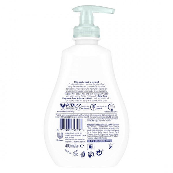 Гель для душа детский Dove Увлажнение без запаха 400 мл