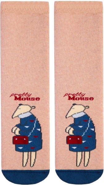 Шкарпетки дитячі Conte-Kids ВЕСЕЛІ НІЖКИ (махрові, проти ковзання) мал. 295 17С-45СП р.20 бежевий з малюнком 