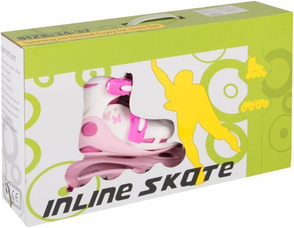 Роликовые коньки трансформеры GW-369HT р. 34-37 розовый