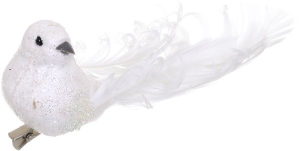 Набір новорічних декорацій Пташка 2 шт. 16 см EPI-D103142-white 