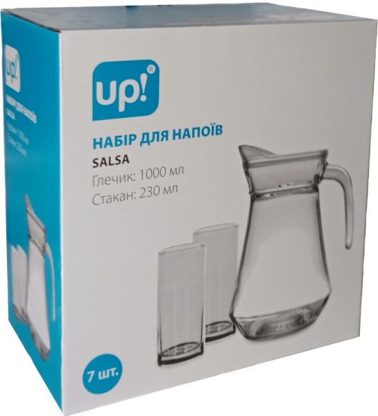Графин Salsa 1 л + 6 стаканів 230 мл UP! (Underprice)
