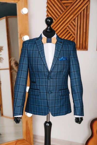Пиджак школьный West-Fashion р.140 синий А208 