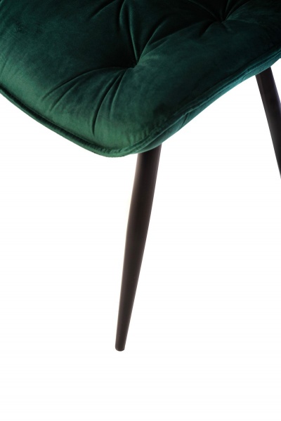 Стул обеденный Плото велюр зеленый/черный