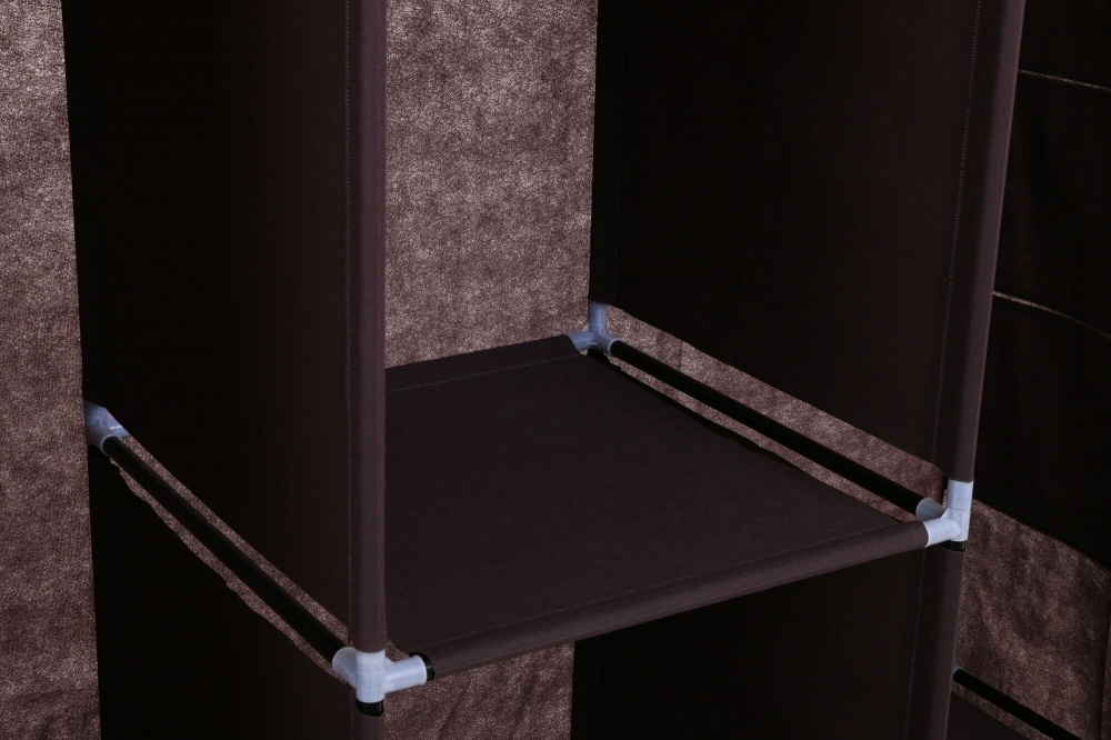 Тканевый шкаф LUNA HOME BROWNY с карманами 1720х1280х450 мм коричневый