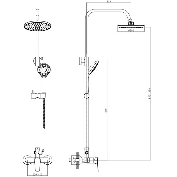 Душевая система Imprese Bila Smeda New T-15086