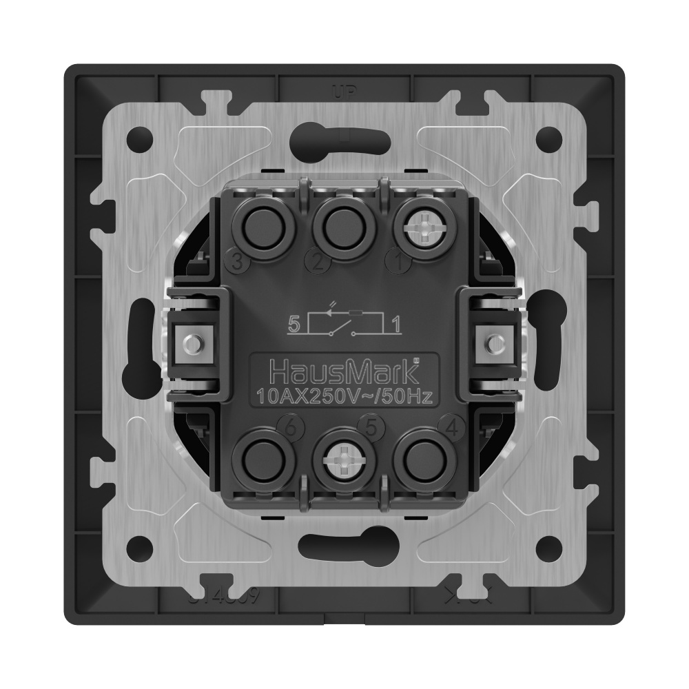 Выключатель одноклавишный HausMark Alta с подсветкой черный