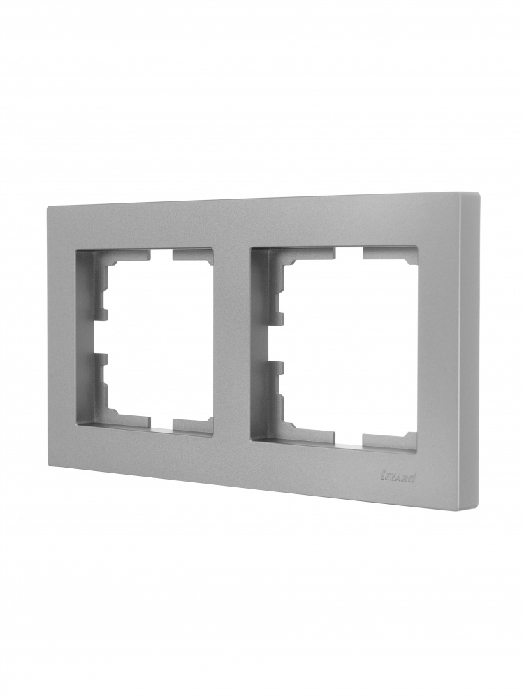 Рамка двойная Lezard Vesna горизонтальная серый 742-3500-147