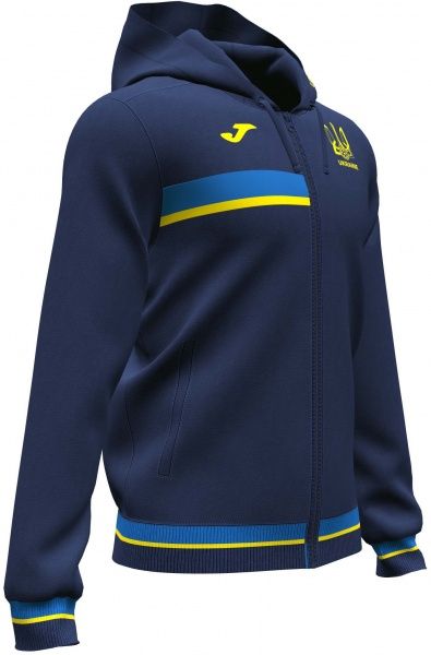 Джемпер форми збірної України 2021 Joma FED. FUTBOL UCRANIA ZIP-UP HOODIE AT102378A339 р. S темно-синій