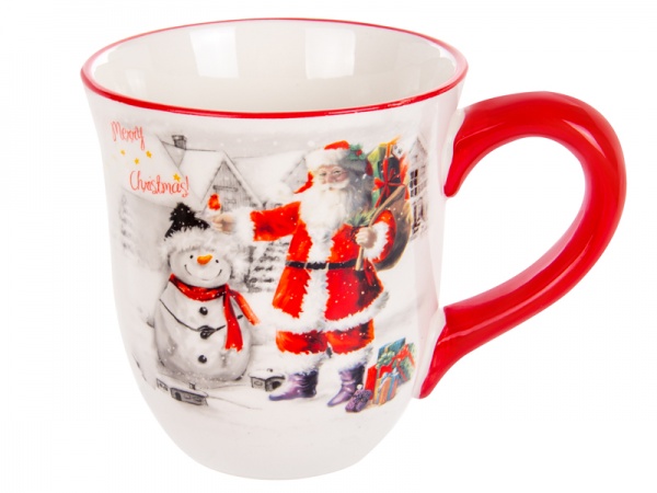 Чашка Новый год. Дед Мороз со снеговиком 550 мл 858-0012 Lefard
