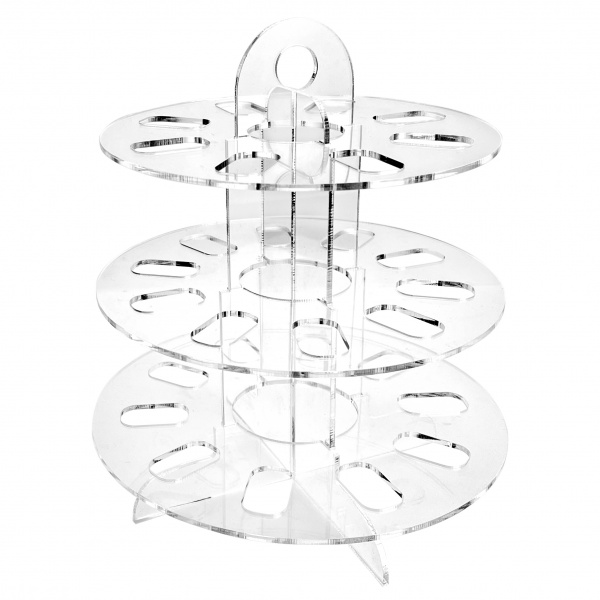 Стійка Гірка для макарун 210*240*210 мм, 3 полиці, прозора