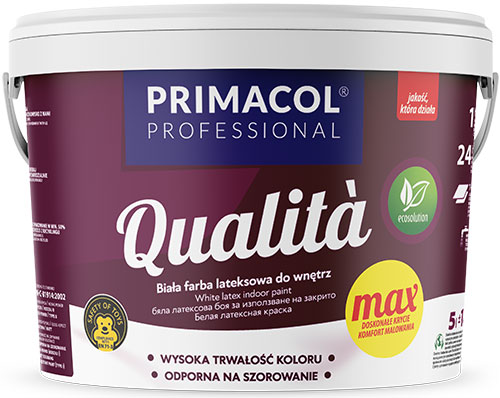 Фарба інтер'єрна латексна Primacol Professional Qualita Max мат білий 4,5л 