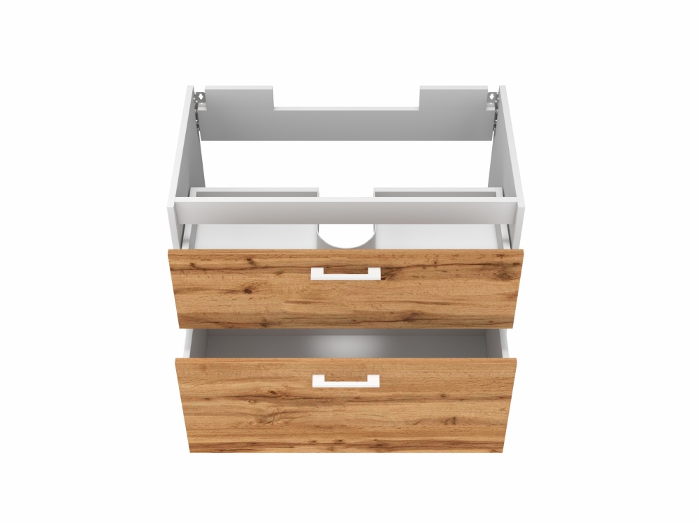 Тумба ЮВЕНТА Afina 80 см Біла + Дуб Вотан під стільницю або умивальник Piedra 80