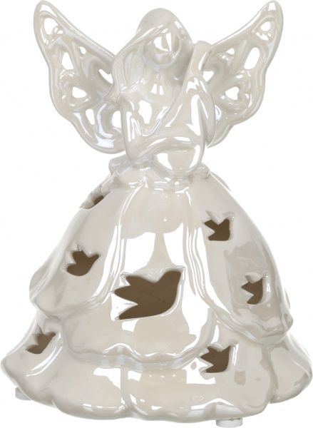 Декорация новогодняя Сувенир Ангел ажурный led 12х15 см ZY6334 