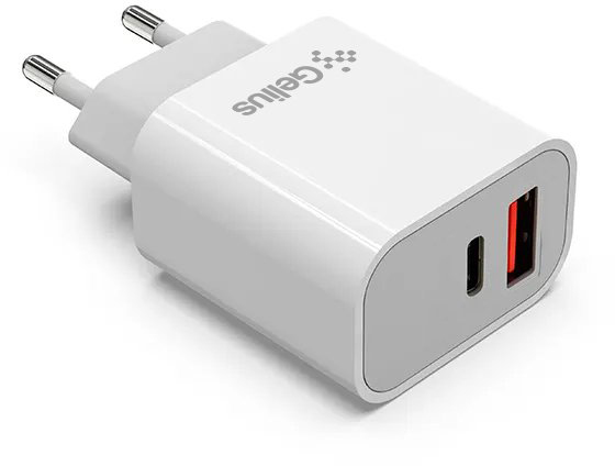 Сетевое зарядное устройство Gelius Merge GP-HC060 GAN USB+Type-C Белый