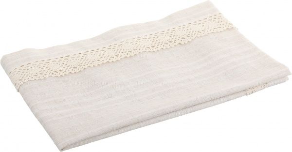 Дорожка с круживом 368-17/00 40x140 см льняной Эдельвика 