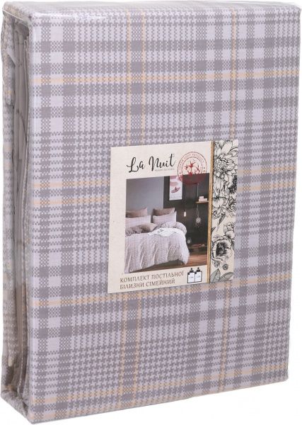 Комплект постельного белья Grey Stripes семейный разноцветный La Nuit 