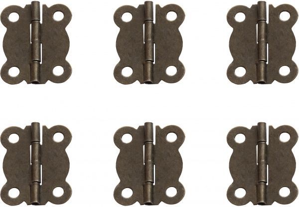 Петля декоративная фигурная старая латунь 16х13 мм 6 шт. 