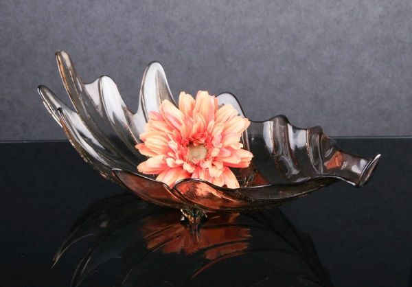 Ваза стеклянная коричневая HOJA PARRA 14х49 см San Miguel