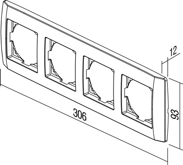 Рамка четырехместная TEM Logiq универсальная титан OQ40TI-U