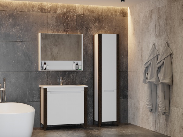 Зеркальный шкаф ЮВЕНТА Queen- 90 белый 