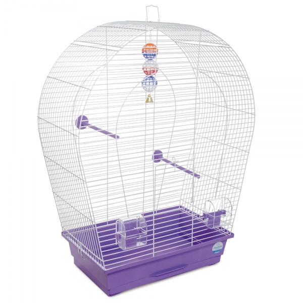 Клетка Природа Арка Большая для птиц 44х27х75 белая/фиолетовая PR241506 