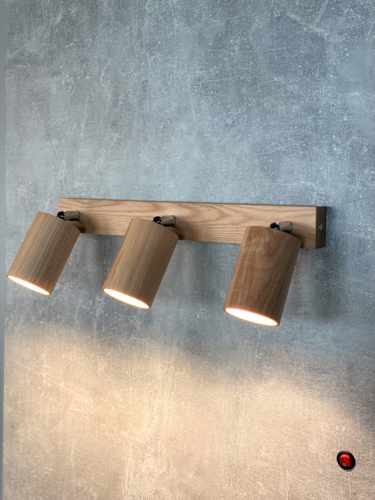 Спот Iterna накладний Alta 3xGU10 дерево світле LW074