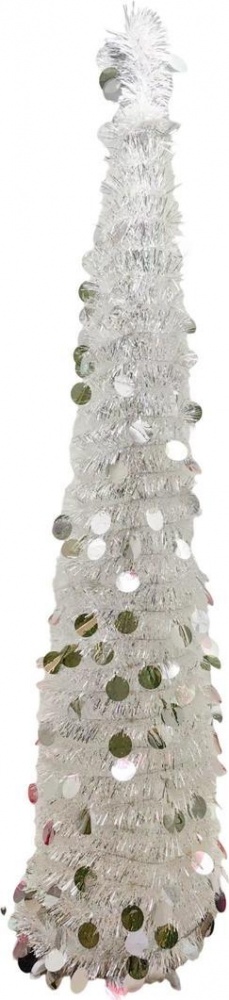 Искусственная елка из мишуры раскладная 38х150 см белый