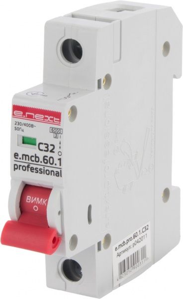 Автоматический выключатель  E.next e.mcb.pro.60.1.С32, 1р, С32А, 6 кА p042011