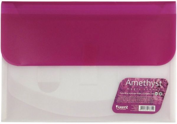 Папка-конверт А4 на 4 отделения 1429-13-a прозрачная Axent