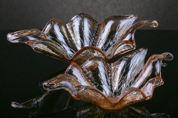 Ваза стеклянная медовая Rondine 47х29 см Antonio Tammaro