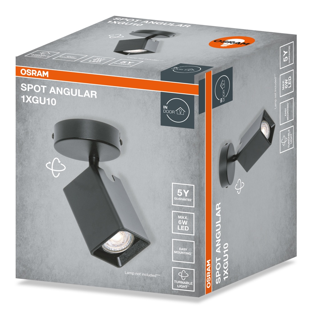 Спот Osram Angular 1xGU10 черный
