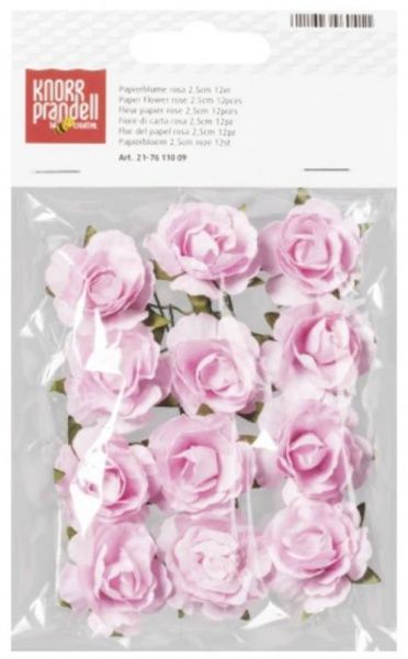Набір паперових квітів для декору самоклеючі рожеві 2,5 см 217611009 12 шт. Knorr Prandell