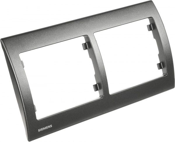 Рамка двомісна Siemens IRIS вертикальна алюміній меркурій G-S18102-AN