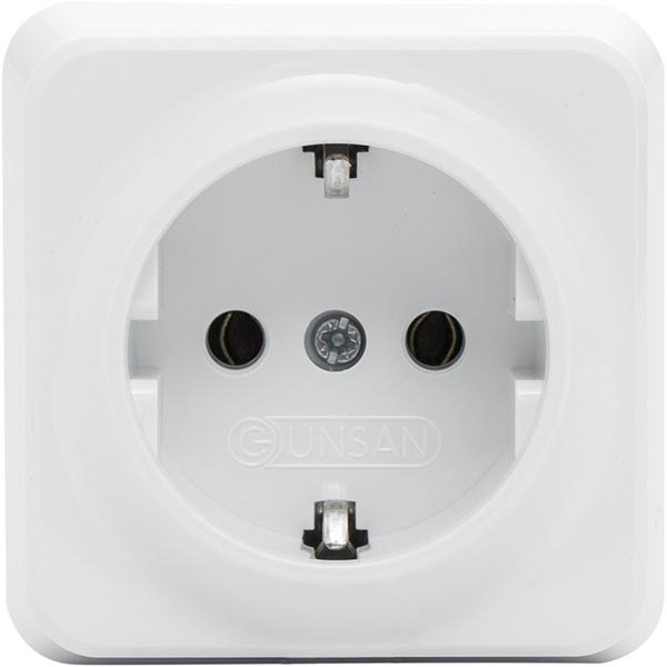 Розетка Gunsan Misya с заземлением белая