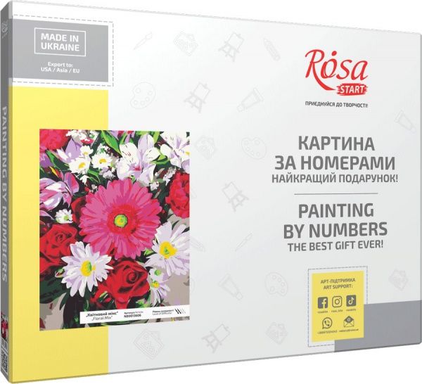 Картина по номерам Цветочный микс 35x45 см Rosa Start 