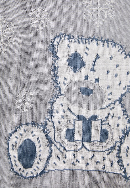 Джемпер детский для девочки ART KNIT Медвежонок р.98-104 светло-серый 