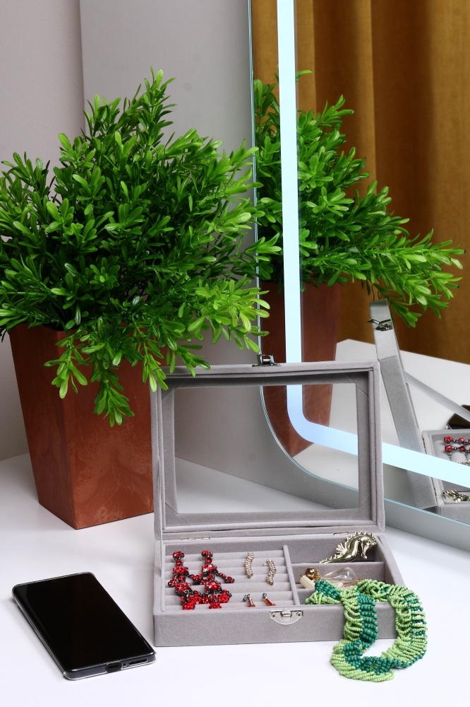 Шкатулка для украшений Velvet 20.2х15.2х4.7 серая