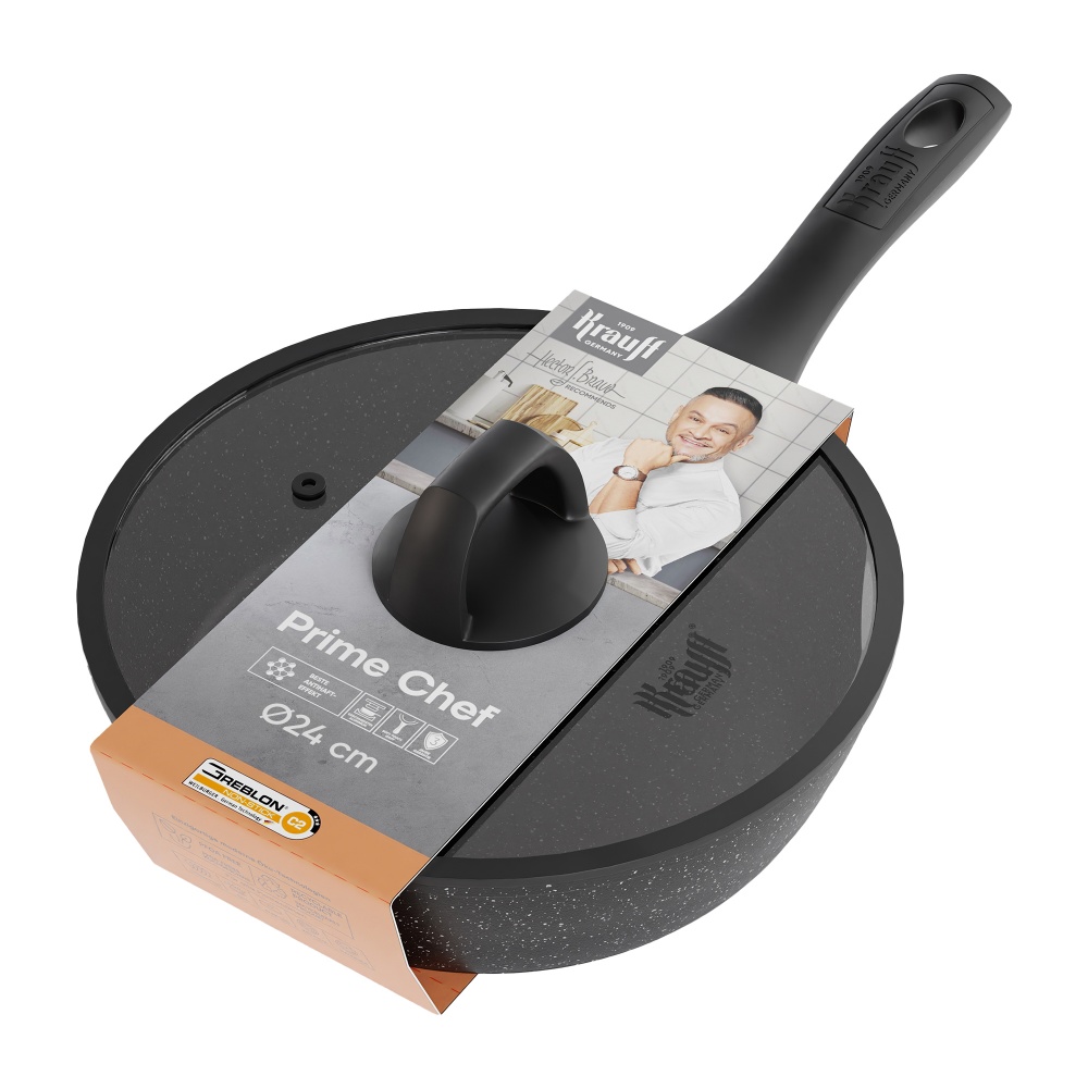Сковорода з кришкою Krauff глибока 24 см Prime Chef 25-45-223