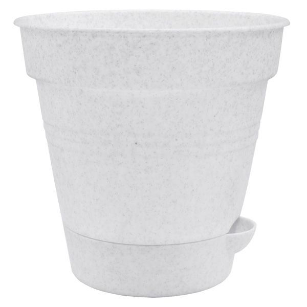 Горшок пластиковый Алеана Глория круглый 1,5л белый с серым (114021) 
