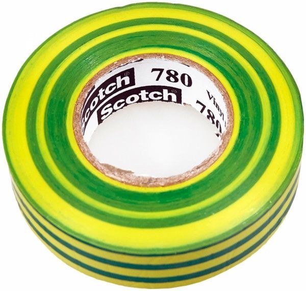 Изолента 3M 19 мм 20 м желто-зеленая ПВХ