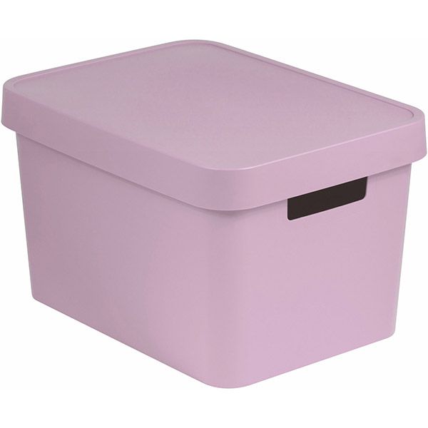 Коробка пластиковая с крышкой Infinity 229244 розовая 17 л