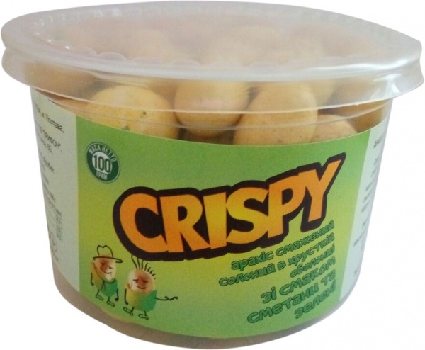 Арахис CRISPY в хрустящей оболочке со вкусом сметаны и зелени